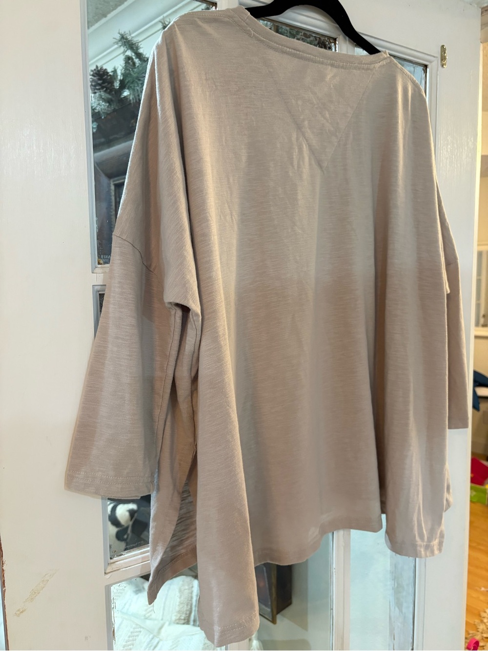 Mersea One Size Oversized Taupe Coastal Slub Knit Top Side Slits - Picture 8 of 13